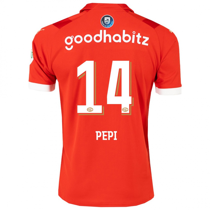 Børn Ricardo Pepi #14 Rød Hjemmebane Spillertrøjer 2023/24 Trøje T-Shirt