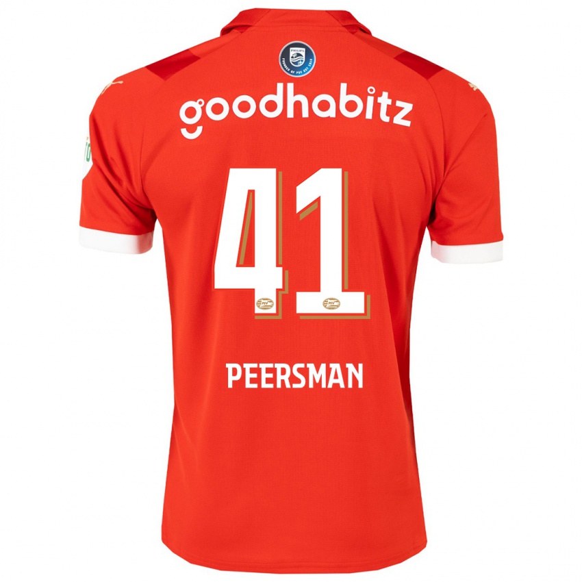 Børn Kjell Peersman #41 Rød Hjemmebane Spillertrøjer 2023/24 Trøje T-Shirt