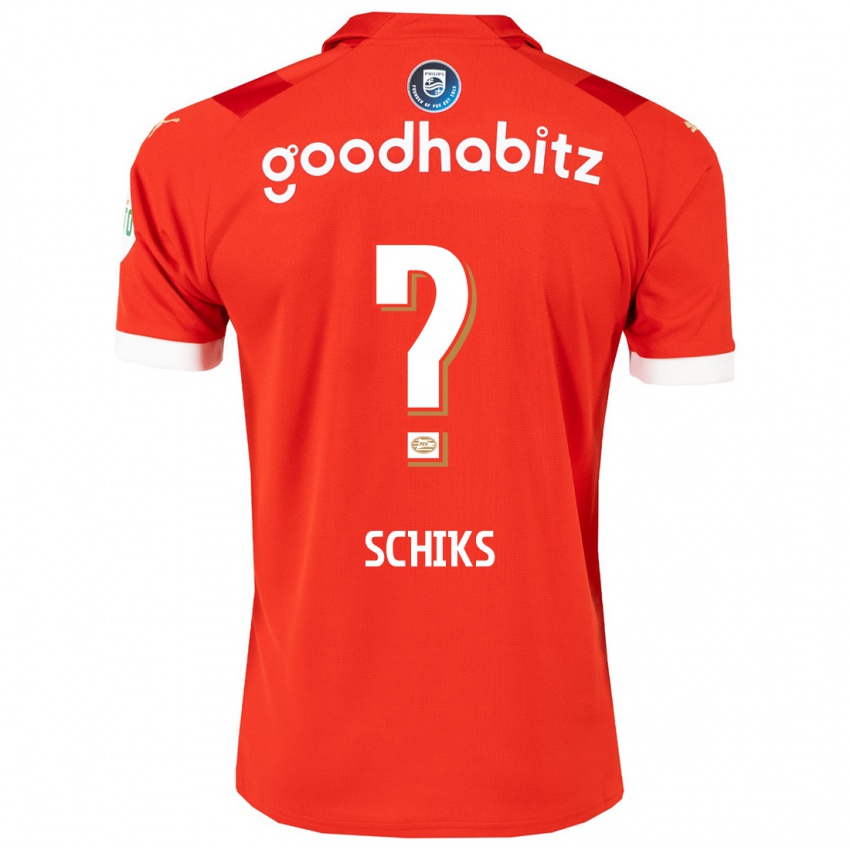 Børn Niek Schiks #0 Rød Hjemmebane Spillertrøjer 2023/24 Trøje T-Shirt