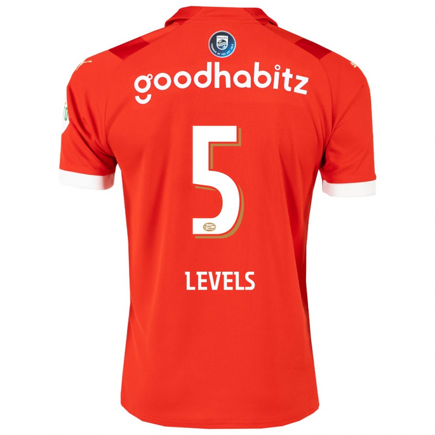 Børn Janou Levels #5 Rød Hjemmebane Spillertrøjer 2023/24 Trøje T-Shirt