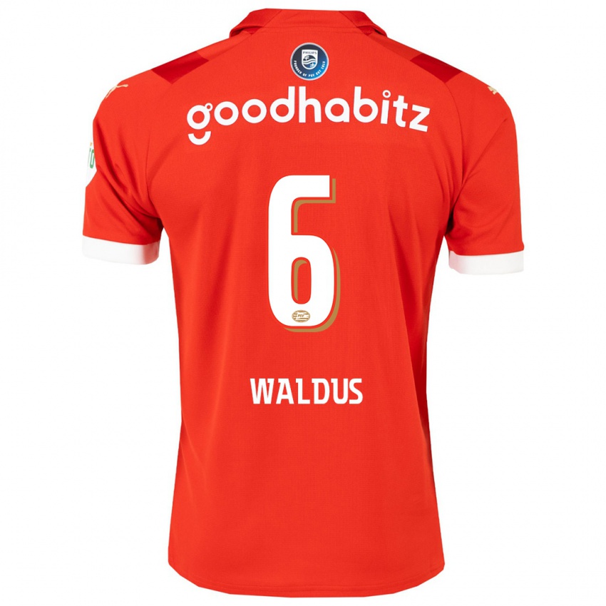 Børn Maruschka Waldus #6 Rød Hjemmebane Spillertrøjer 2023/24 Trøje T-Shirt