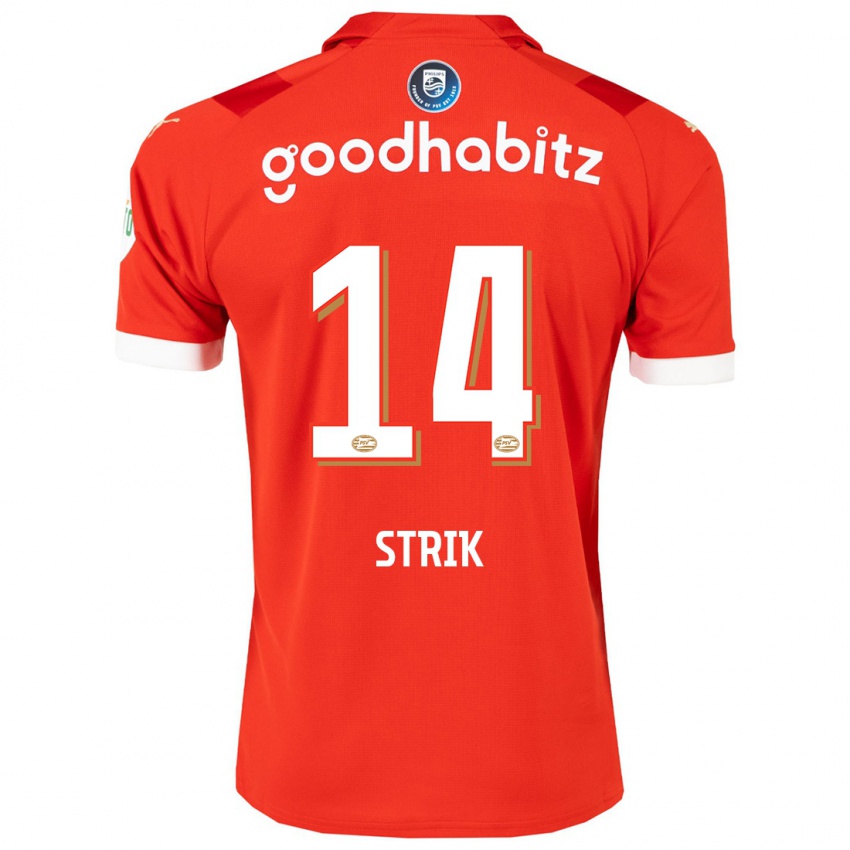 Børn Laura Strik #14 Rød Hjemmebane Spillertrøjer 2023/24 Trøje T-Shirt