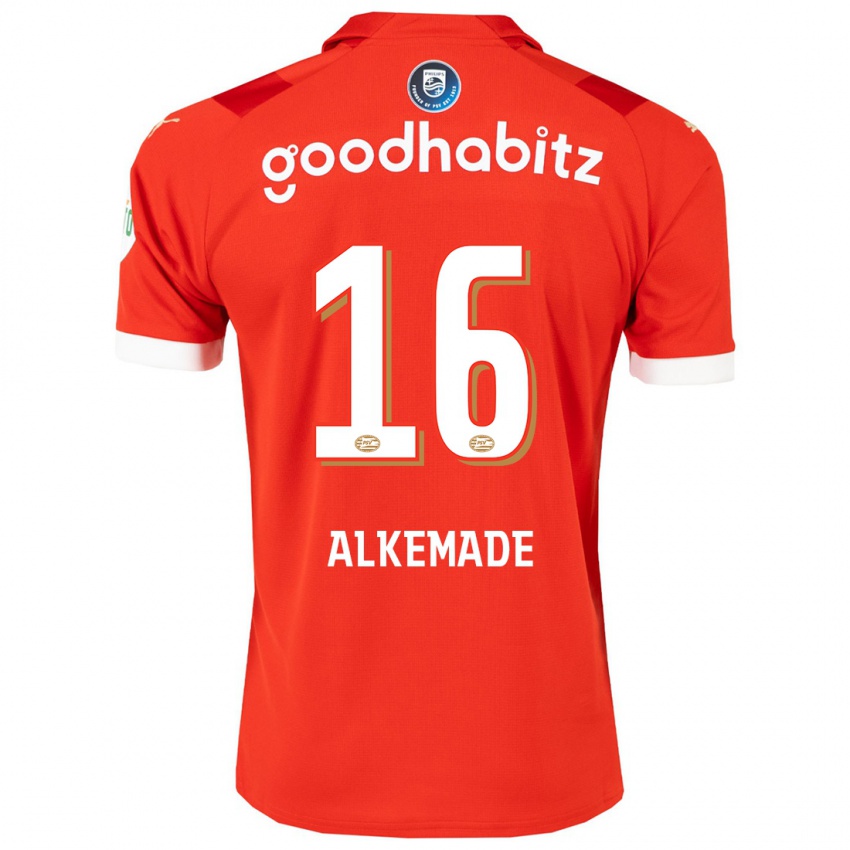 Børn Lisan Alkemade #16 Rød Hjemmebane Spillertrøjer 2023/24 Trøje T-Shirt