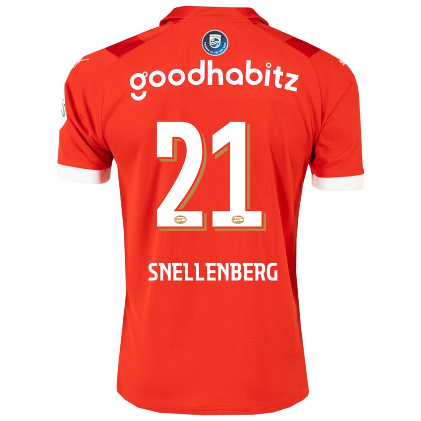 Børn Maxime Snellenberg #21 Rød Hjemmebane Spillertrøjer 2023/24 Trøje T-Shirt