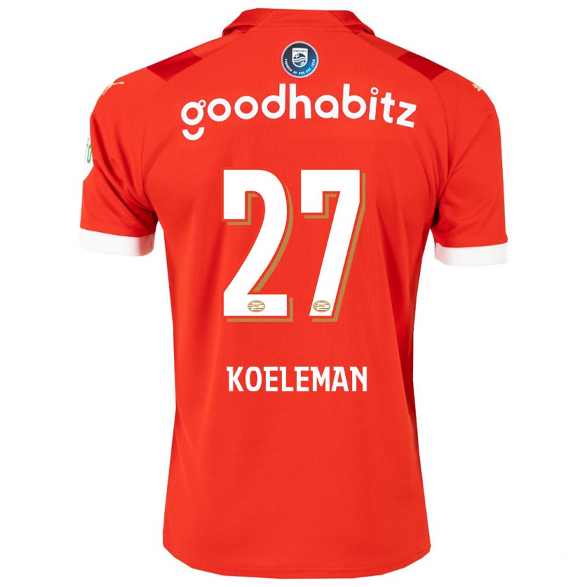 Børn Senna Koeleman #27 Rød Hjemmebane Spillertrøjer 2023/24 Trøje T-Shirt