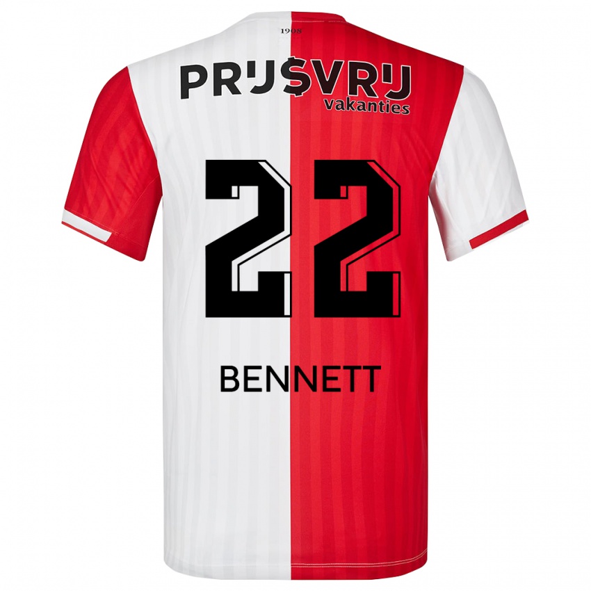 Børn Walter Bennett #22 Rød Hvid Hjemmebane Spillertrøjer 2023/24 Trøje T-Shirt