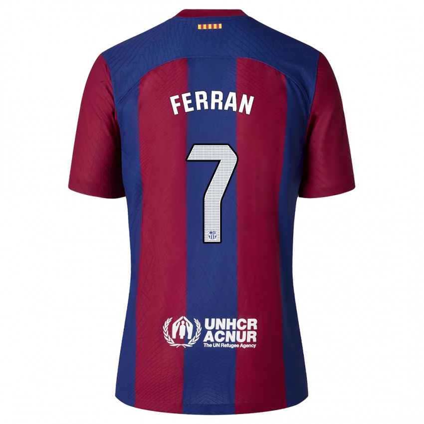 Børn Ferran Torres #7 Rød Blå Hjemmebane Spillertrøjer 2023/24 Trøje T-Shirt