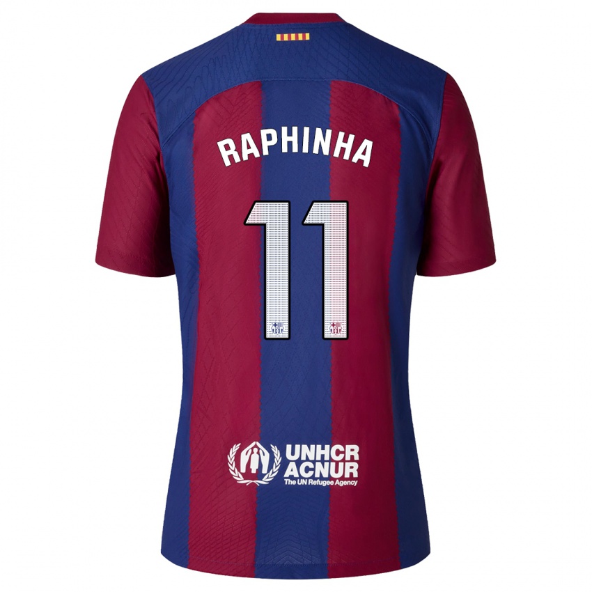 Børn Raphinha #11 Rød Blå Hjemmebane Spillertrøjer 2023/24 Trøje T-Shirt