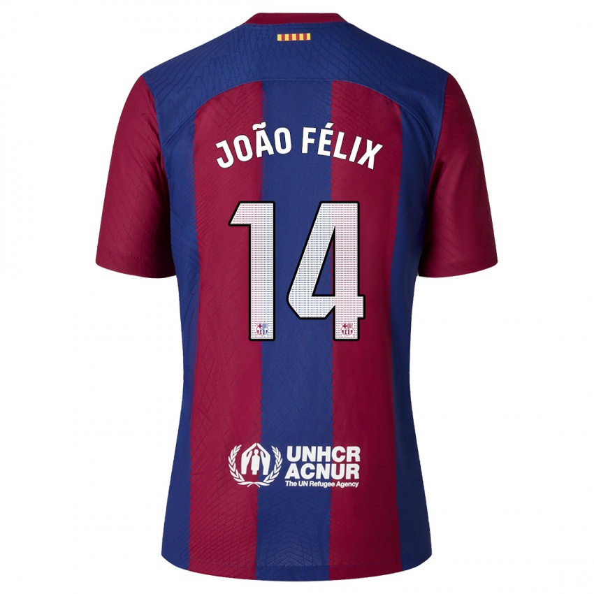Børn Joao Felix #14 Rød Blå Hjemmebane Spillertrøjer 2023/24 Trøje T-Shirt
