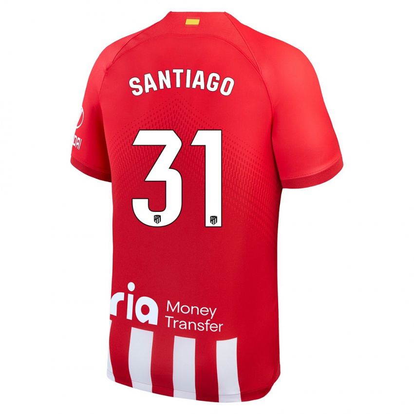 Børn Abraham Santiago #31 Rød Hvid Hjemmebane Spillertrøjer 2023/24 Trøje T-Shirt