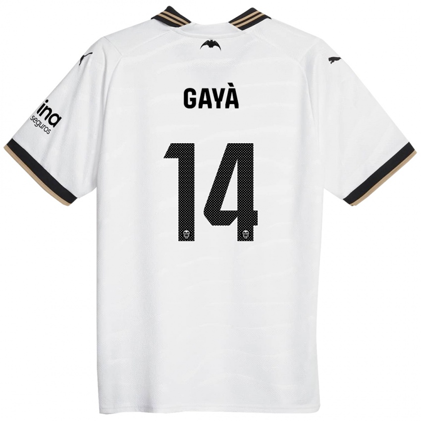 Børn Jose Gaya #14 Hvid Hjemmebane Spillertrøjer 2023/24 Trøje T-Shirt