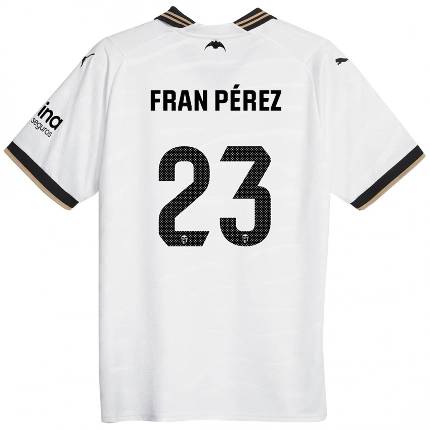 Børn Fran Pérez #23 Hvid Hjemmebane Spillertrøjer 2023/24 Trøje T-Shirt