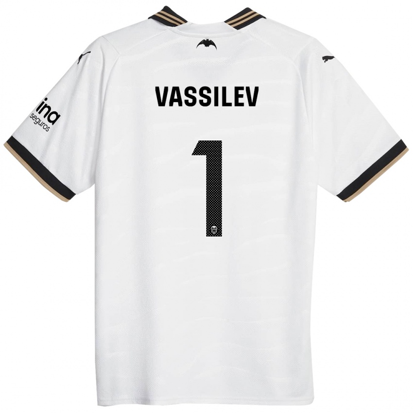 Børn David Vassilev #1 Hvid Hjemmebane Spillertrøjer 2023/24 Trøje T-Shirt
