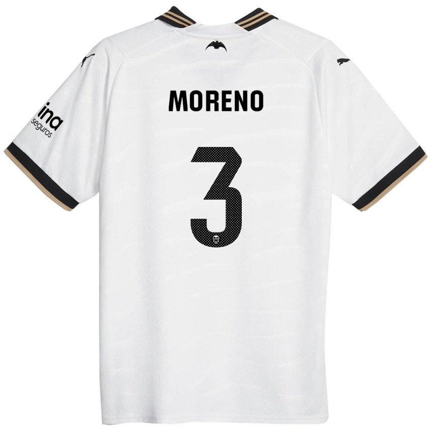 Børn Diego Moreno #3 Hvid Hjemmebane Spillertrøjer 2023/24 Trøje T-Shirt
