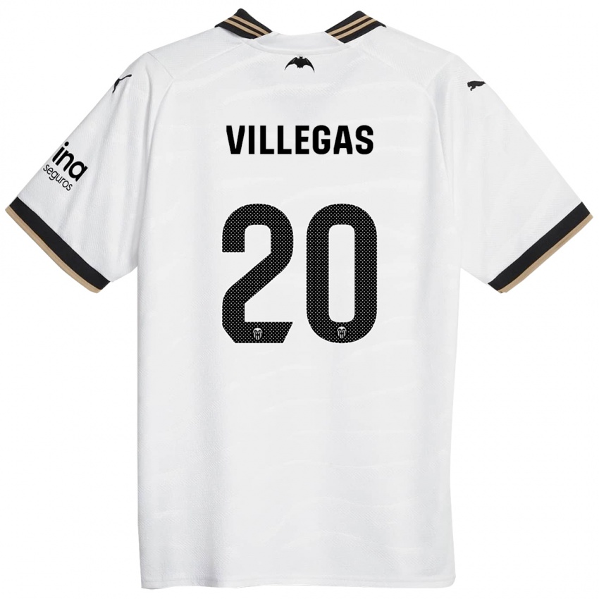Børn Noelia Villegas #20 Hvid Hjemmebane Spillertrøjer 2023/24 Trøje T-Shirt