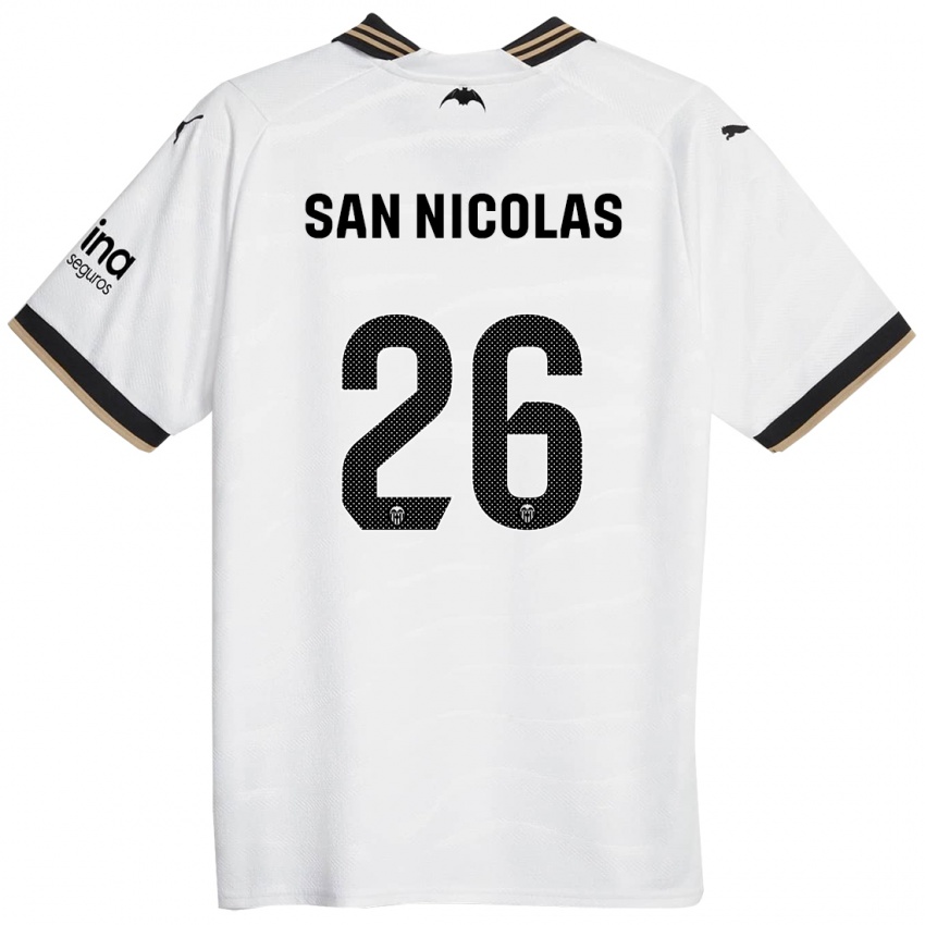 Børn Olga San Nicolas #26 Hvid Hjemmebane Spillertrøjer 2023/24 Trøje T-Shirt