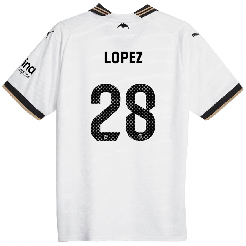 Børn Saray Lopez #28 Hvid Hjemmebane Spillertrøjer 2023/24 Trøje T-Shirt