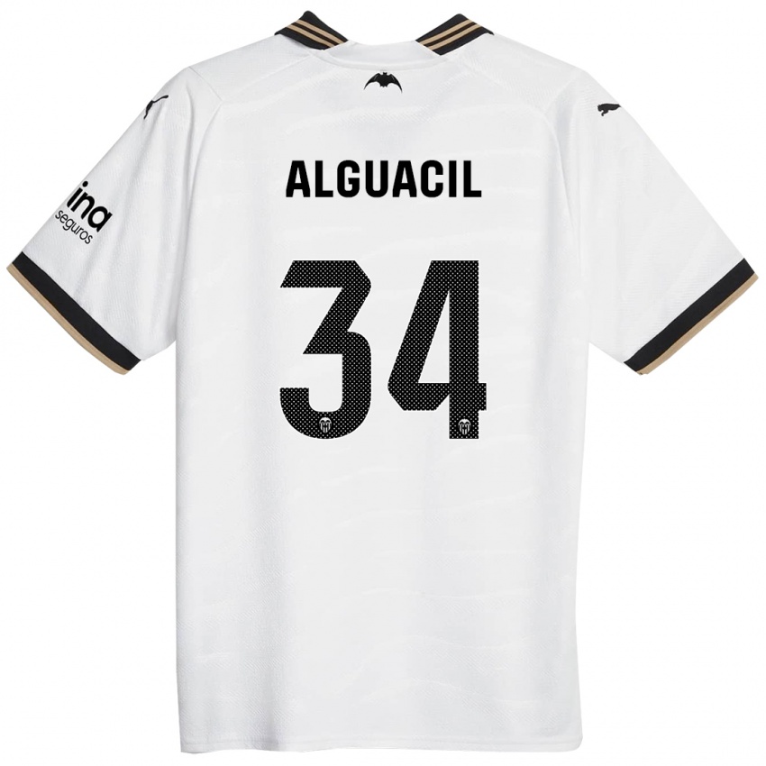 Børn Ainhoa Alguacil #34 Hvid Hjemmebane Spillertrøjer 2023/24 Trøje T-Shirt