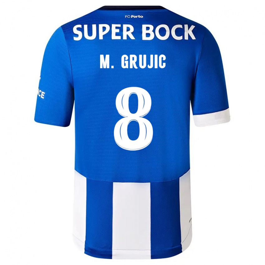 Børn Marko Grujic #8 Blå Hvid Hjemmebane Spillertrøjer 2023/24 Trøje T-Shirt
