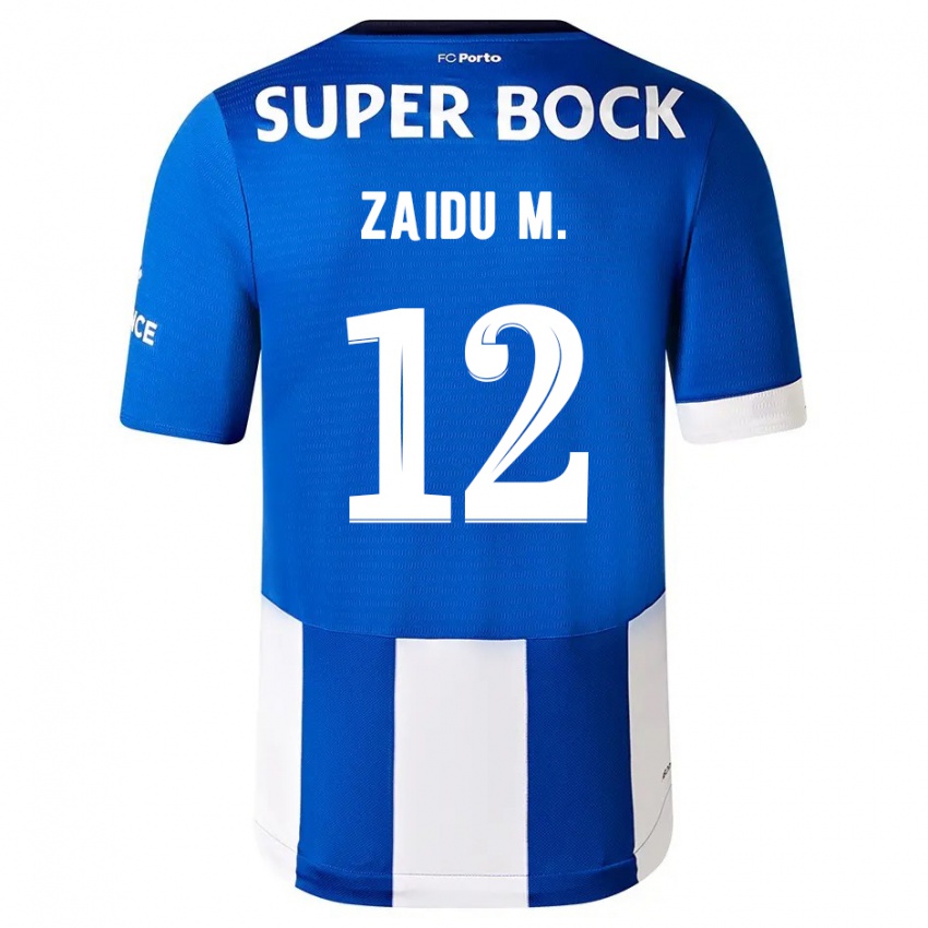 Børn Zaidu #12 Blå Hvid Hjemmebane Spillertrøjer 2023/24 Trøje T-Shirt