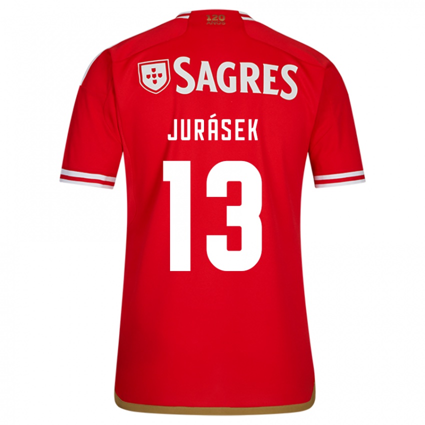 Børn David Jurásek #13 Rød Hjemmebane Spillertrøjer 2023/24 Trøje T-Shirt