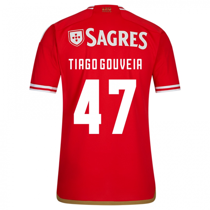 Børn Tiago Gouveia #47 Rød Hjemmebane Spillertrøjer 2023/24 Trøje T-Shirt