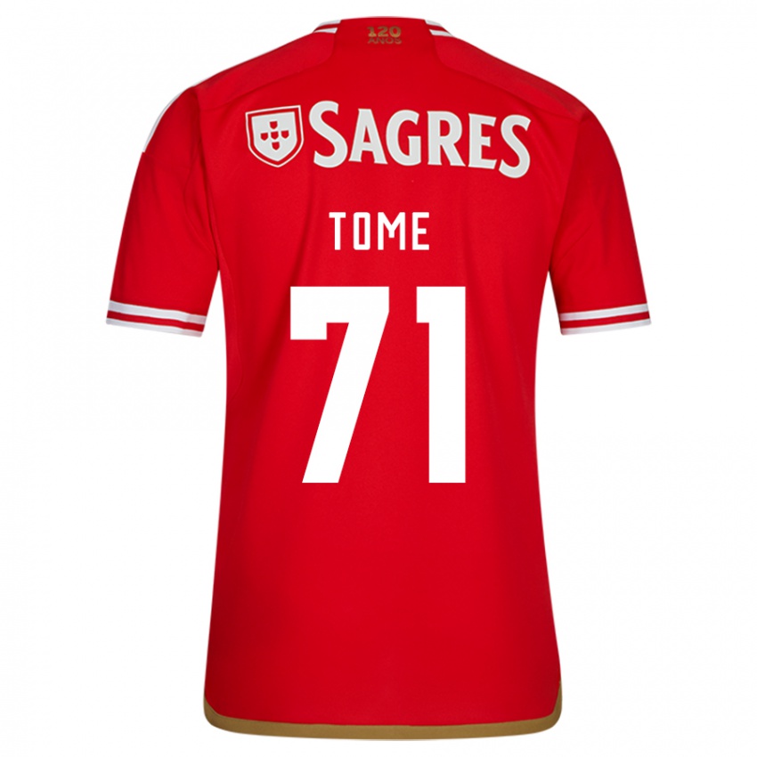 Børn João Tomé #71 Rød Hjemmebane Spillertrøjer 2023/24 Trøje T-Shirt