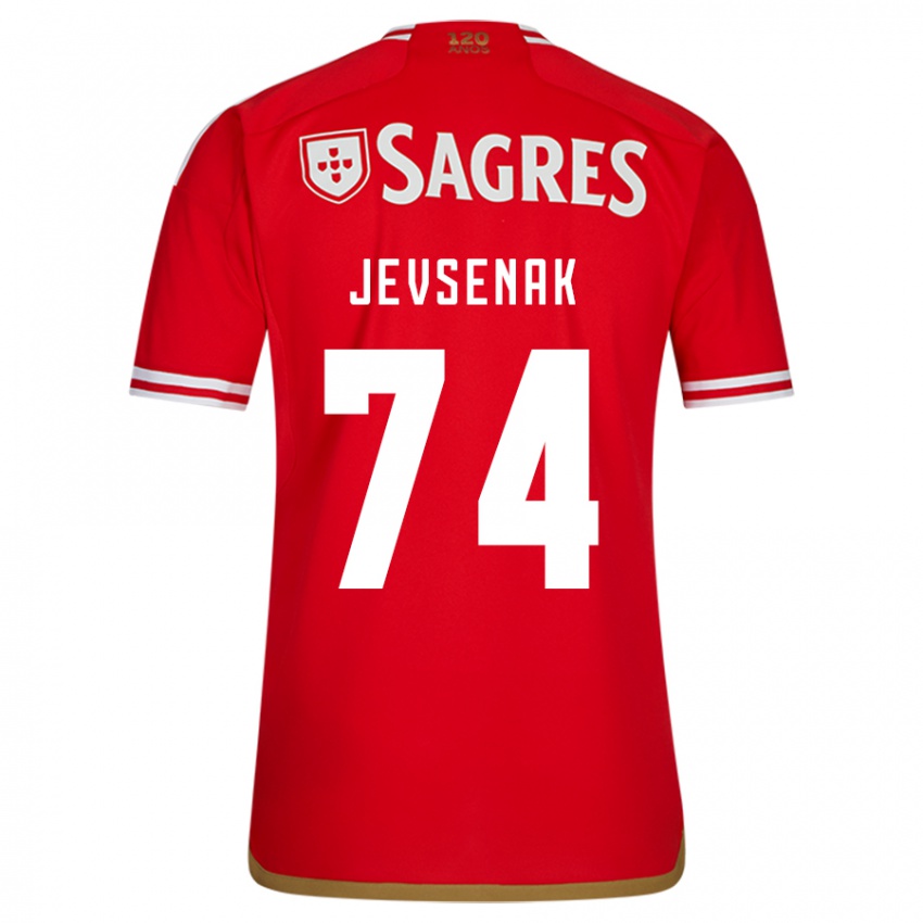 Børn Zan Jevsenak #74 Rød Hjemmebane Spillertrøjer 2023/24 Trøje T-Shirt