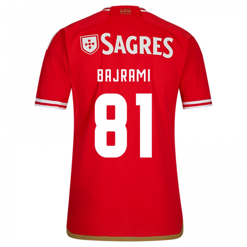 Børn Adrian Bajrami #81 Rød Hjemmebane Spillertrøjer 2023/24 Trøje T-Shirt