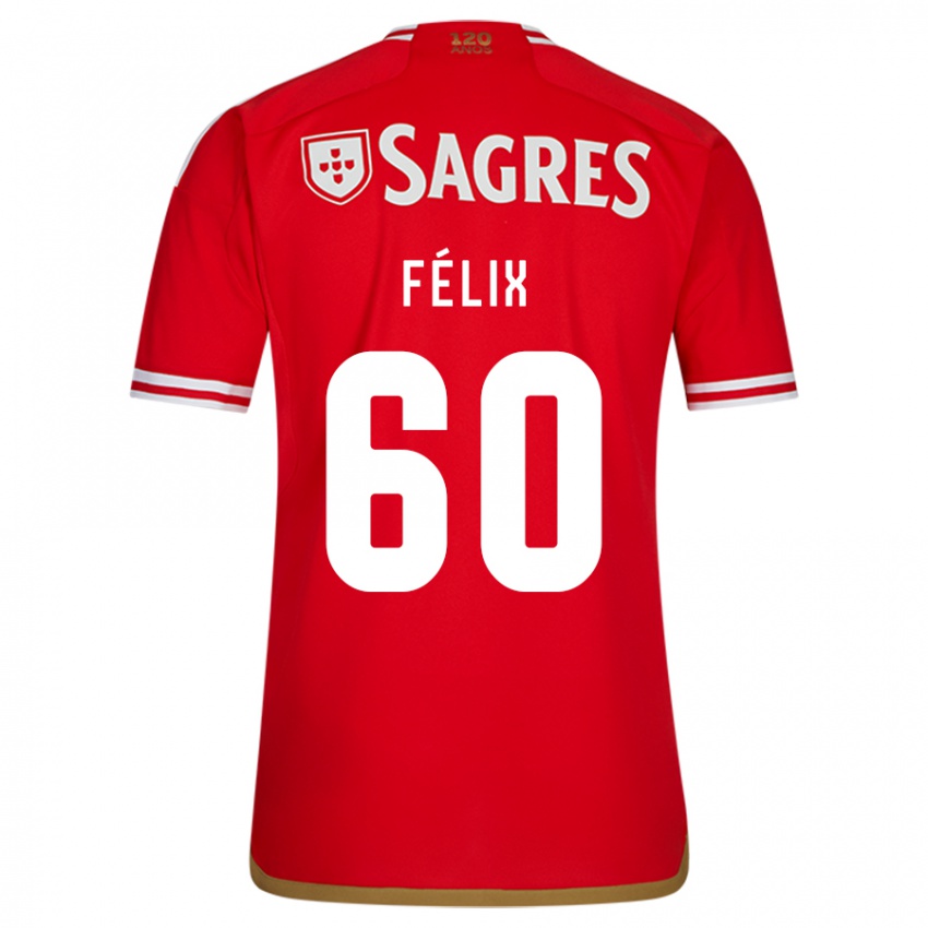 Børn Nuno Félix #60 Rød Hjemmebane Spillertrøjer 2023/24 Trøje T-Shirt