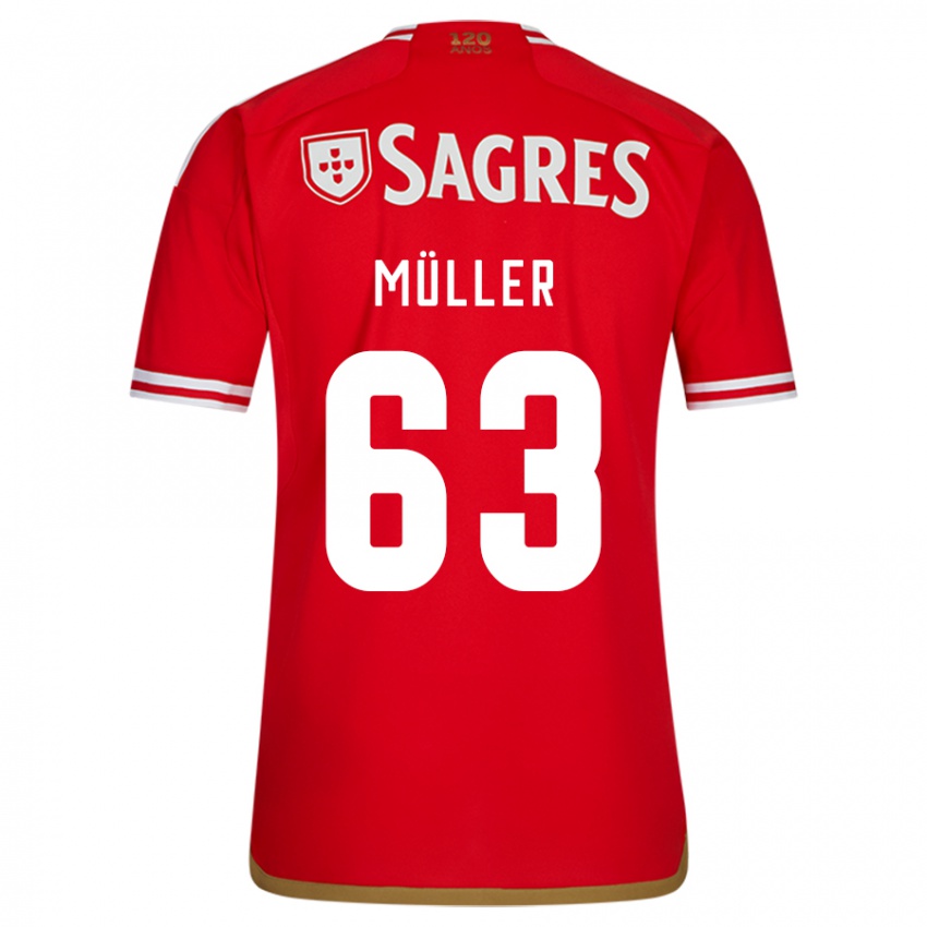 Børn José Müller #63 Rød Hjemmebane Spillertrøjer 2023/24 Trøje T-Shirt