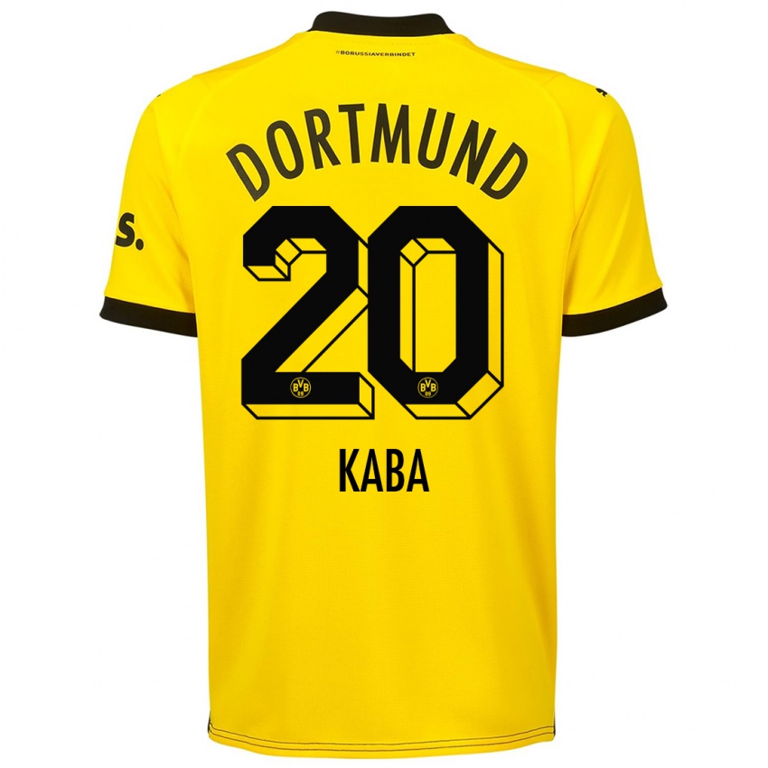 Børn Mussa Kaba #20 Gul Hjemmebane Spillertrøjer 2023/24 Trøje T-Shirt