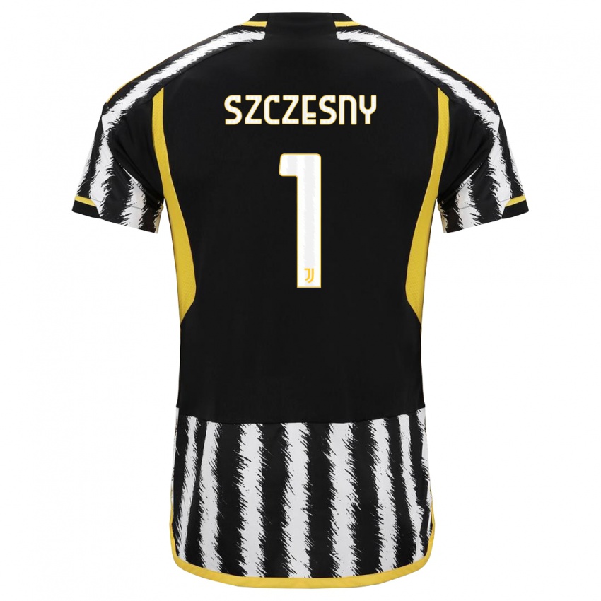 Børn Wojciech Szczesny #1 Sort Hvid Hjemmebane Spillertrøjer 2023/24 Trøje T-Shirt
