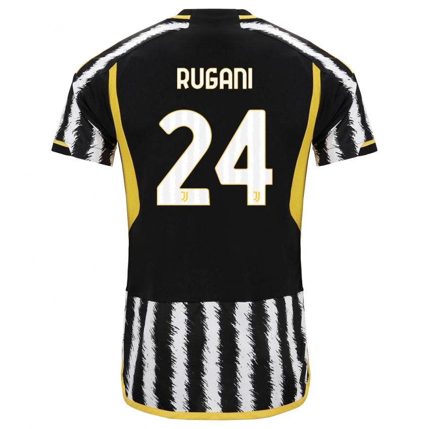 Børn Daniele Rugani #24 Sort Hvid Hjemmebane Spillertrøjer 2023/24 Trøje T-Shirt