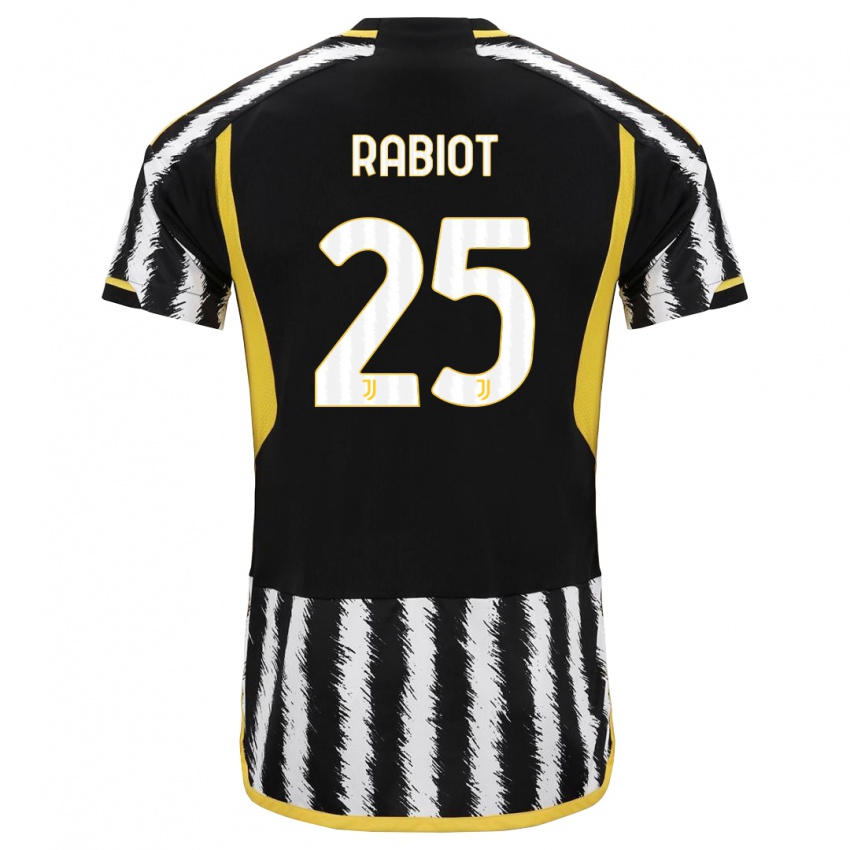 Børn Adrien Rabiot #25 Sort Hvid Hjemmebane Spillertrøjer 2023/24 Trøje T-Shirt
