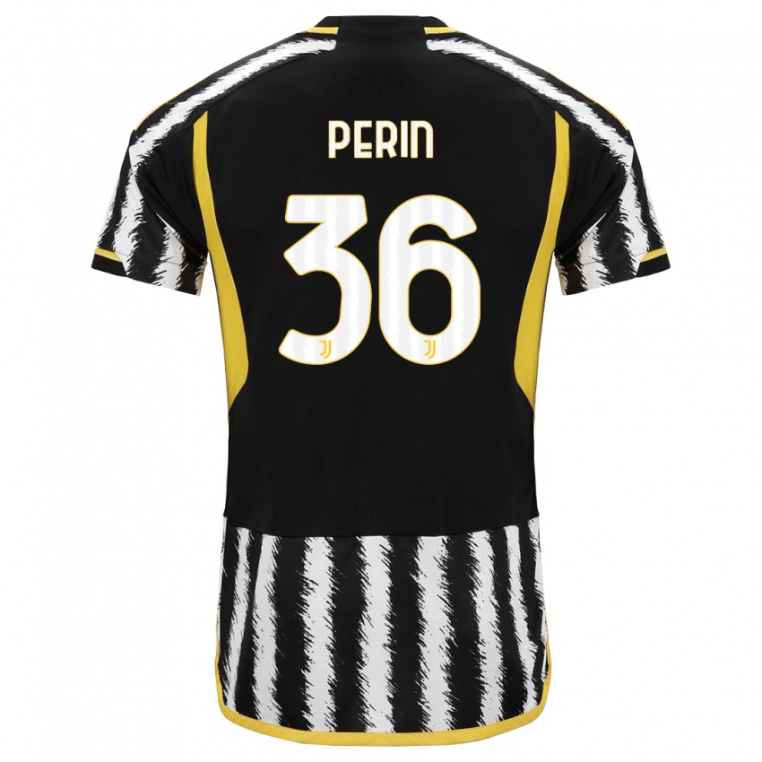 Børn Mattia Perin #36 Sort Hvid Hjemmebane Spillertrøjer 2023/24 Trøje T-Shirt