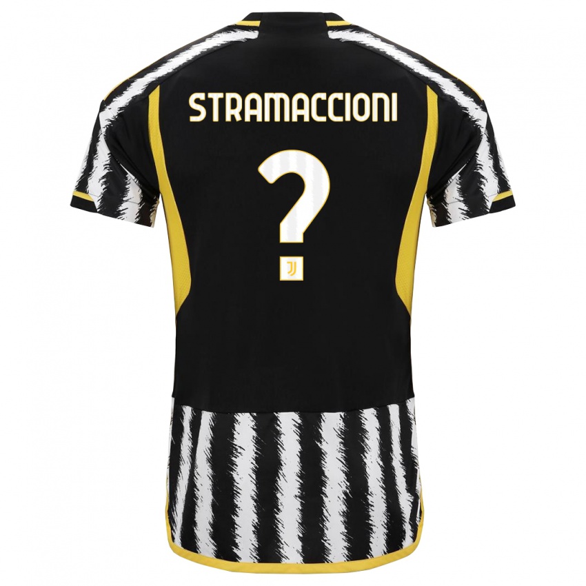 Børn Diego Stramaccioni #0 Sort Hvid Hjemmebane Spillertrøjer 2023/24 Trøje T-Shirt