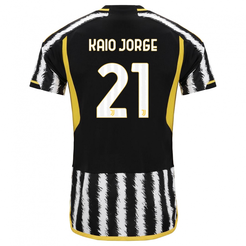 Børn Kaio Jorge #21 Sort Hvid Hjemmebane Spillertrøjer 2023/24 Trøje T-Shirt