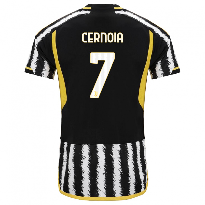 Børn Valentina Cernoia #7 Sort Hvid Hjemmebane Spillertrøjer 2023/24 Trøje T-Shirt