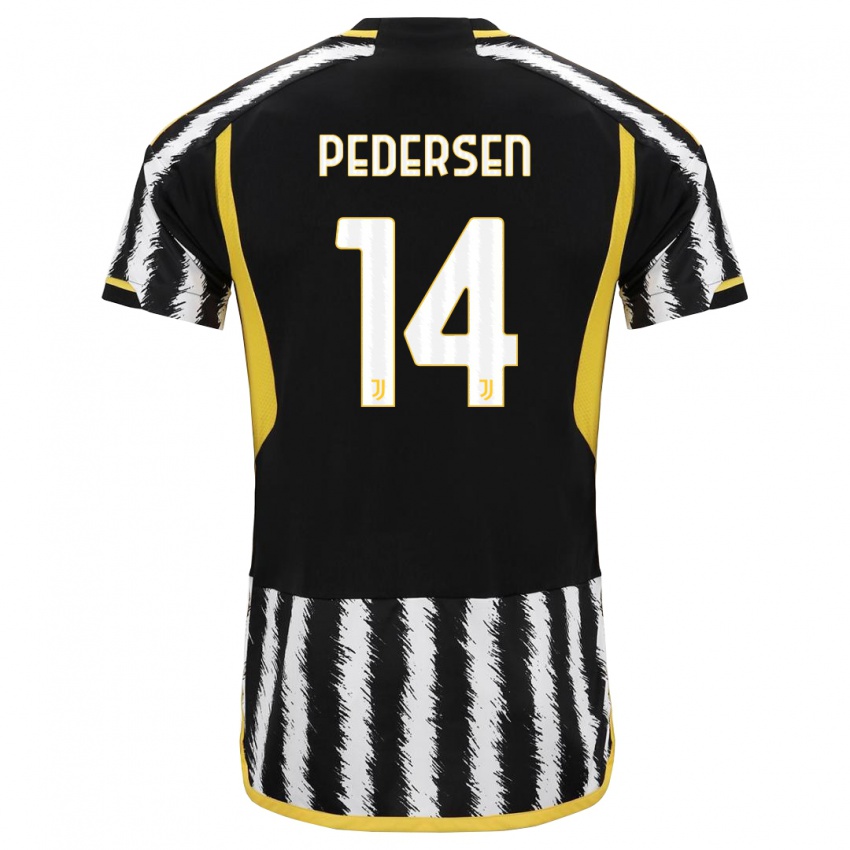 Børn Sofie Junge Pedersen #14 Sort Hvid Hjemmebane Spillertrøjer 2023/24 Trøje T-Shirt