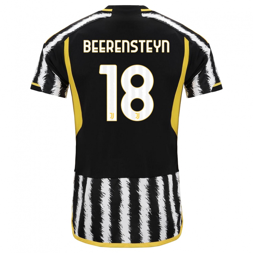 Børn Lineth Beerensteyn #18 Sort Hvid Hjemmebane Spillertrøjer 2023/24 Trøje T-Shirt
