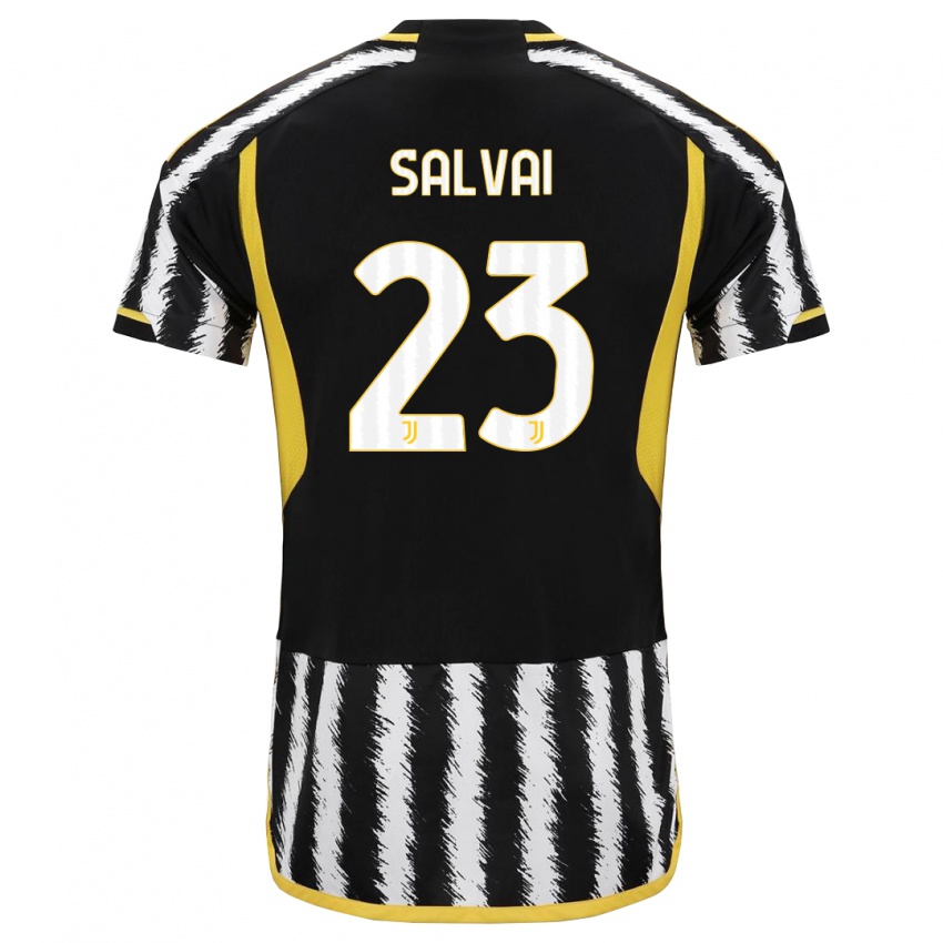 Børn Cecilia Salvai #23 Sort Hvid Hjemmebane Spillertrøjer 2023/24 Trøje T-Shirt