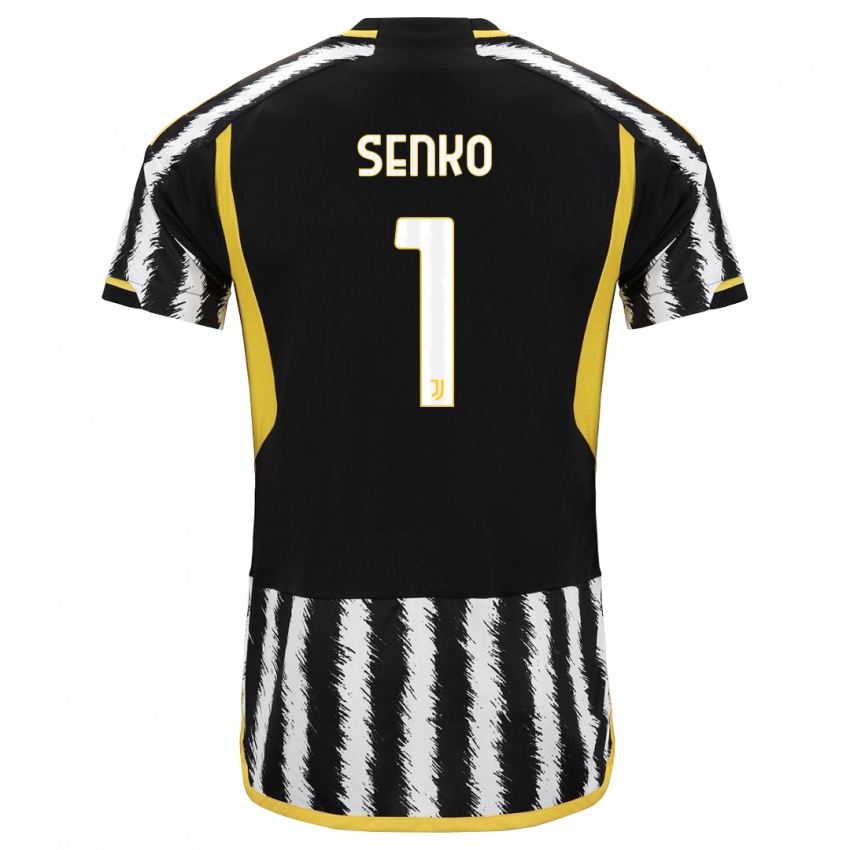 Børn Zsombor Senko #1 Sort Hvid Hjemmebane Spillertrøjer 2023/24 Trøje T-Shirt