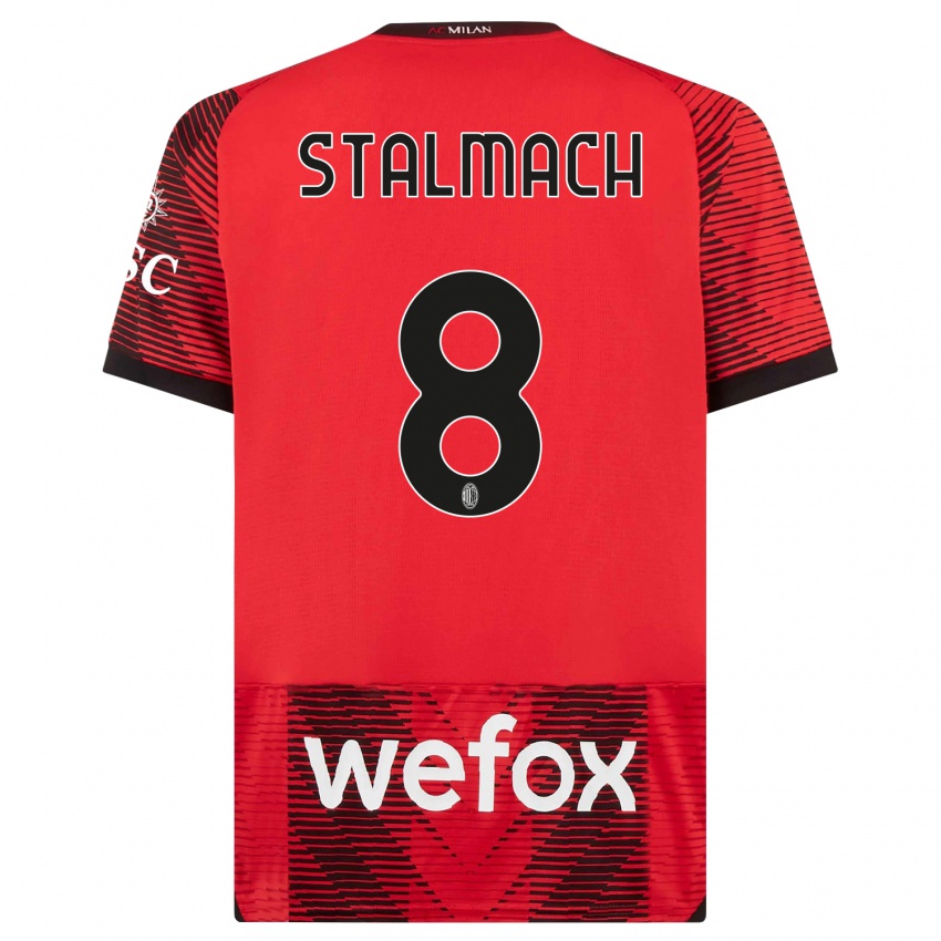 Børn Dariusz Stalmach #8 Rød Sort Hjemmebane Spillertrøjer 2023/24 Trøje T-Shirt