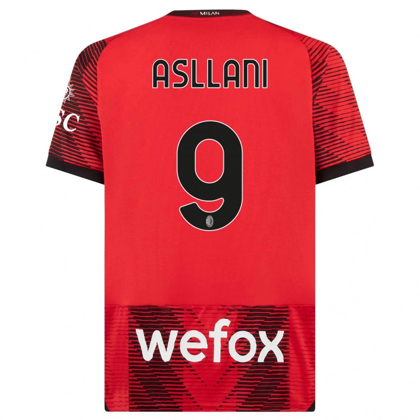 Børn Kosovare Asllani #9 Rød Sort Hjemmebane Spillertrøjer 2023/24 Trøje T-Shirt