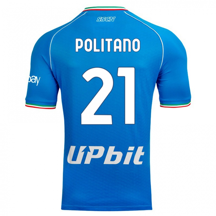 Børn Matteo Politano #21 Himmelblå Hjemmebane Spillertrøjer 2023/24 Trøje T-Shirt
