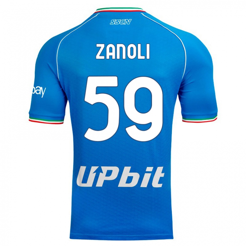 Børn Alessandro Zanoli #59 Himmelblå Hjemmebane Spillertrøjer 2023/24 Trøje T-Shirt