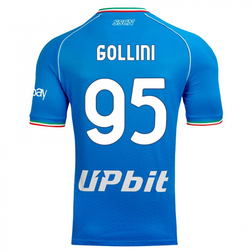 Børn Pierluigi Gollini #95 Himmelblå Hjemmebane Spillertrøjer 2023/24 Trøje T-Shirt