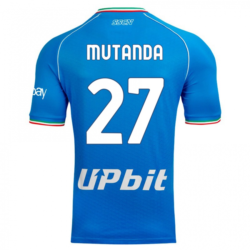 Børn Noah Mutanda #27 Himmelblå Hjemmebane Spillertrøjer 2023/24 Trøje T-Shirt