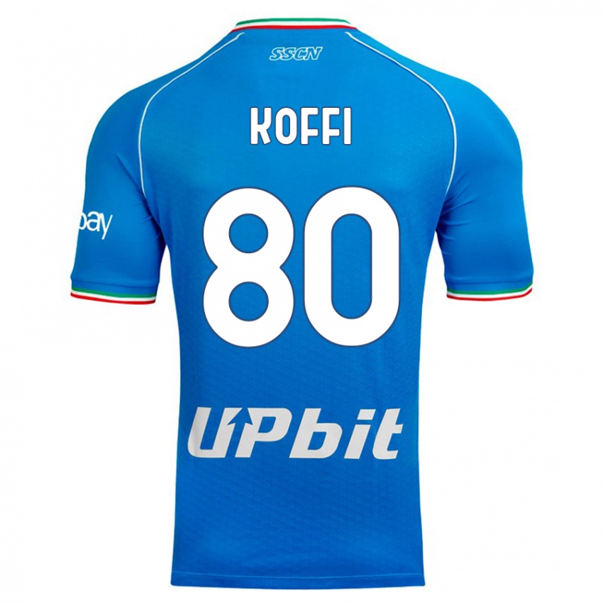 Børn Cedrick Koffi #80 Himmelblå Hjemmebane Spillertrøjer 2023/24 Trøje T-Shirt